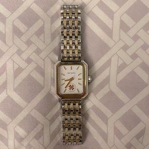 Tory Burch Robinson Goldtone & Stainless Steel Bracelet Watch